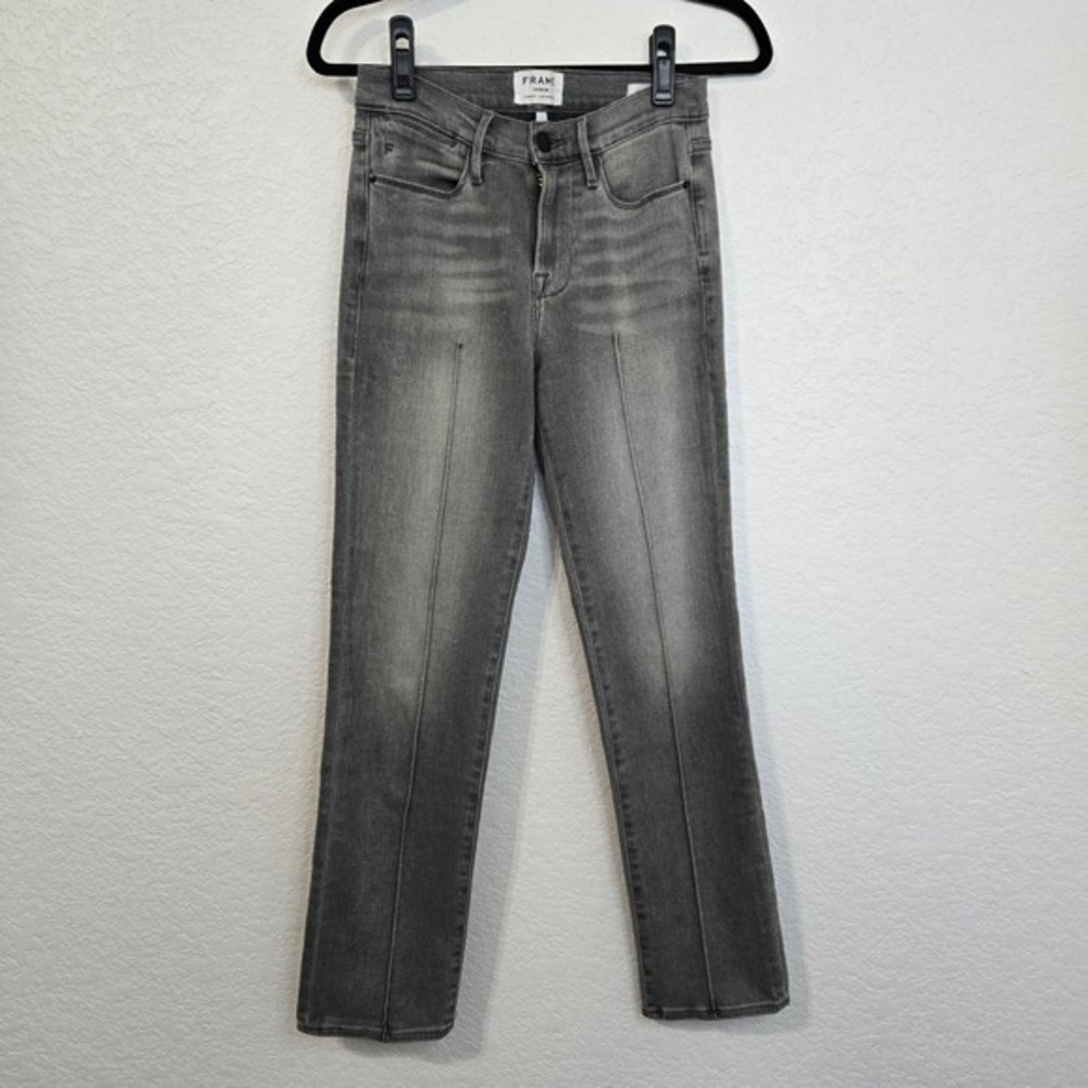 FRAME Le High Straight Split Hem Ankle Gray Jeans Women's 26 Denim Casual‎ Pants